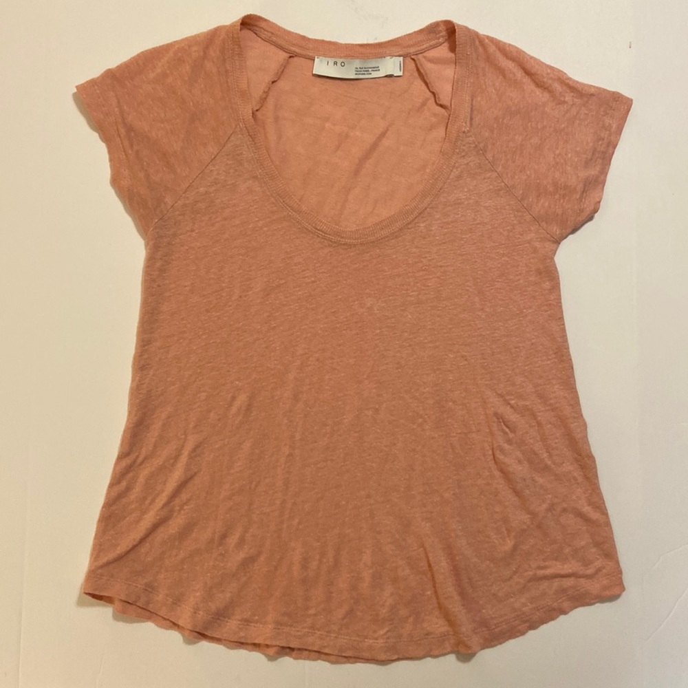 IRO Dirk linen scoop neck tee